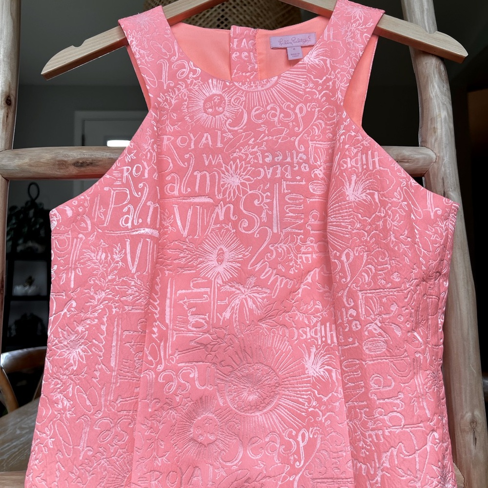 NWT Lilly Pulitzer “Word on the Street” Peachy Pink Jacquard Liana Dress